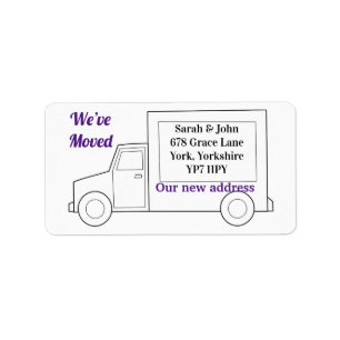 Modern New Home Update We’ve Moved Purple Address Label