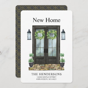 Modern New Home Watercolor Moving Announcement