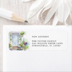 Modern New Home Watercolor Return Address Label