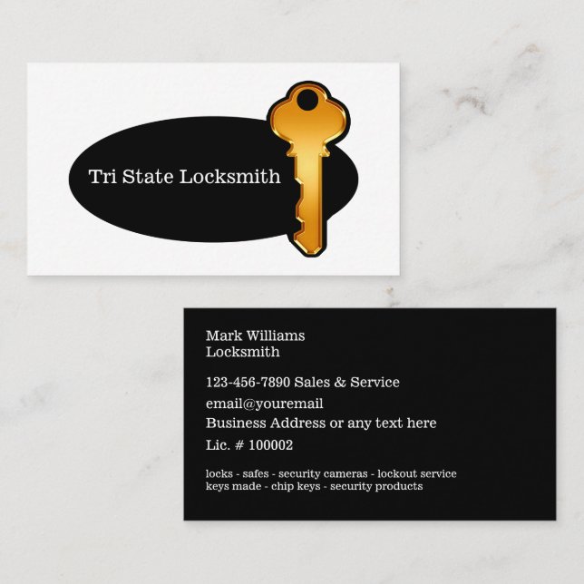 Modern New Locksmith Business Cards (Front/Back)
