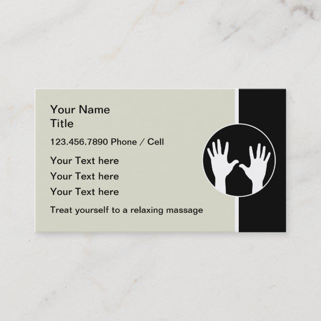 Modern New Massage Business Cards (Front)