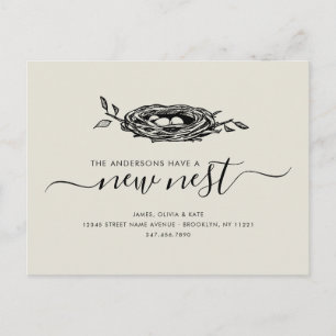 Modern New Nest Home Change of Address Moving Announcement Postcard