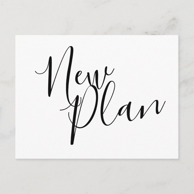 Modern New Plan Change the Date Wedding Announcement Postcard (Front)