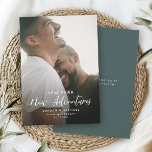 Modern New Year Engagement   Adventures Script Fun Save The Date