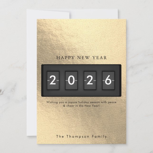 Modern New Year Simple Countdown Gold (Front)