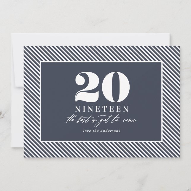 Modern new year typographic holiday card (Front)