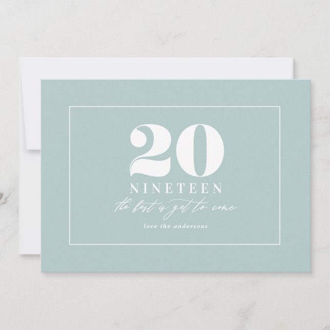 Modern new year typographic holiday card (Front)