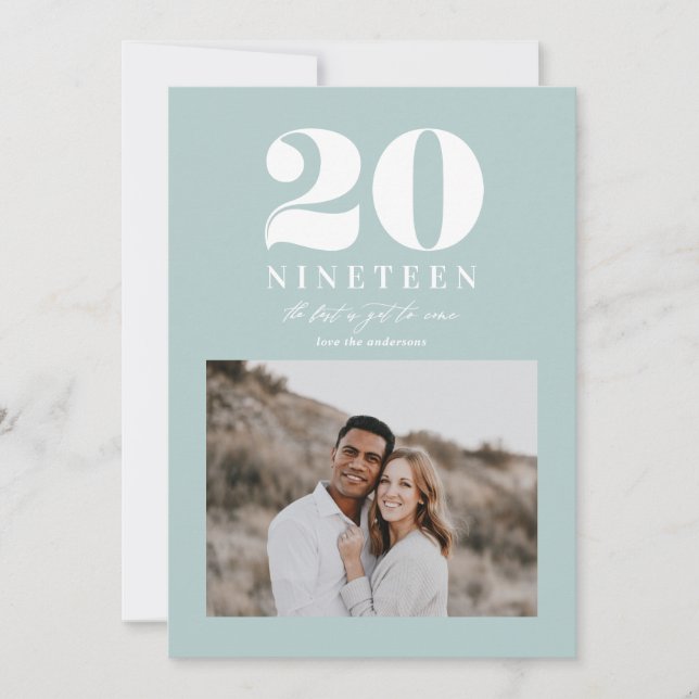 Modern new year typographic holiday card (Front)