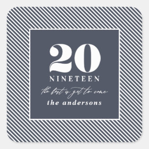 Modern new year typographic holiday square sticker