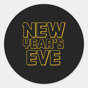 Modern New Year's Eve Party Classic Round Sticker