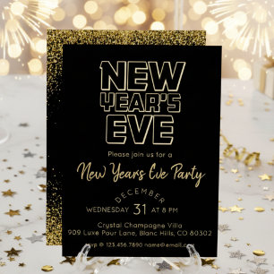 Modern New Year's Eve Party  Foil Holiday Card