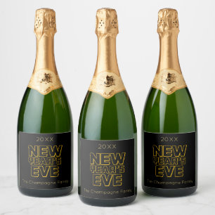 Modern New Year's Eve Party  Sparkling Wine Label