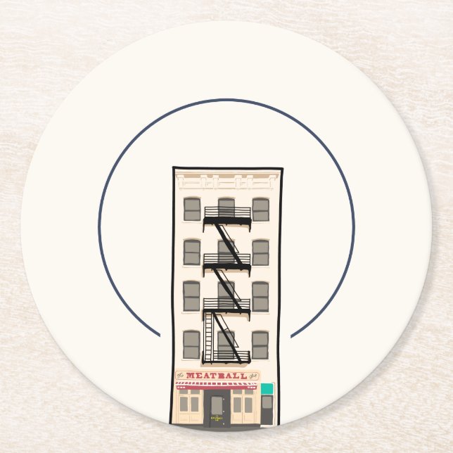 Modern New York Architecture Artwork Drink Coaster (Front)