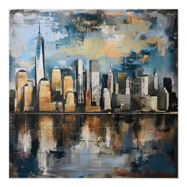 Modern New York City Skyline Art Print  (Front)