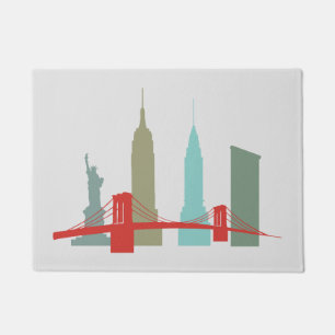 Modern New York Skyline, Buildings Architecture  Doormat