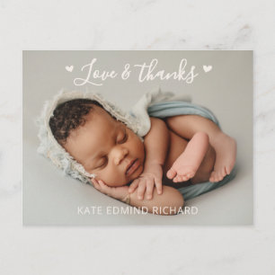 Modern Newborn baby Photo Birth Announcement Postcard