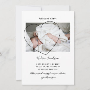 Modern Newborn Photos Birth Announcement