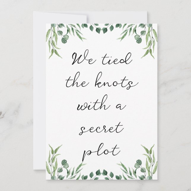 modern newlyweds elopement announcements (Front)