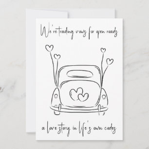 modern newlyweds elopement announcements