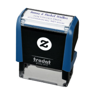 Modern Newlyweds Personalised Return Address Self-inking Stamp