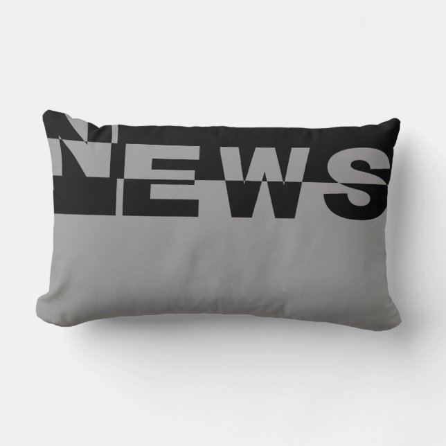 Modern NEWS Banner + your backgr. & ideas Lumbar Cushion (Front)