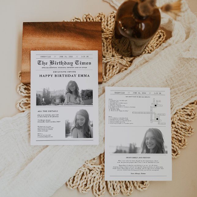 Modern Newspaper Birthday Party (Creator Uploaded)