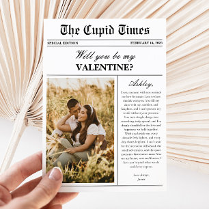 Modern Newspaper Photo Valentine's Day Card