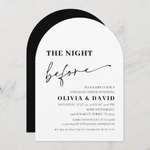 Modern Night Before Rehearsal Dinner Invitation