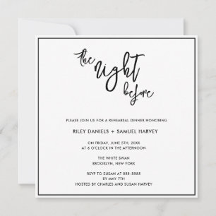 Modern Night Before Rehearsal Dinner Invitation