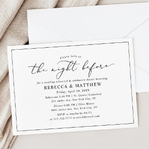 Modern Night Before Wedding Rehearsal Dinner Invitation