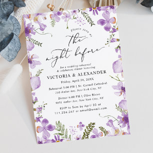 Modern Night Before Wedding Rehearsal Dinner Invitation