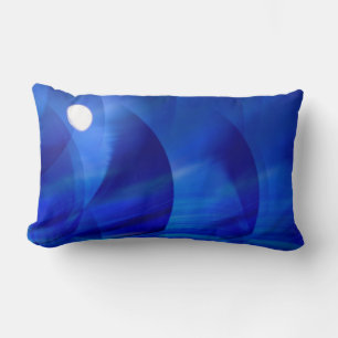 Modern Night Blue Colour Abstract Lumbar Cushion