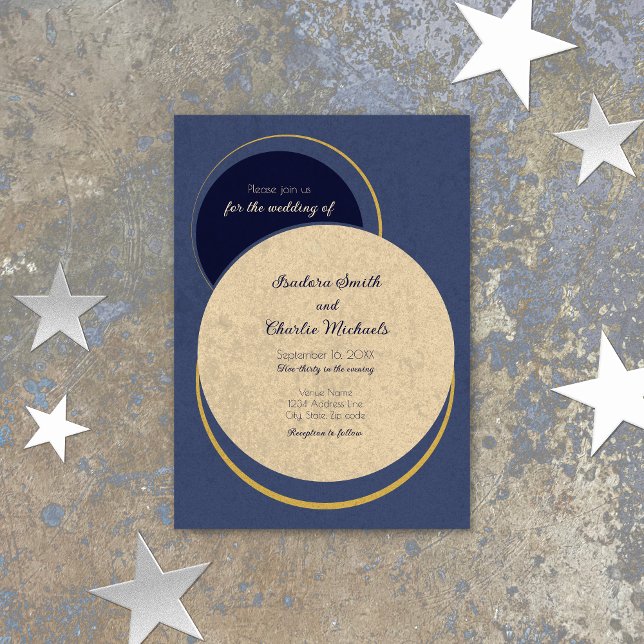 Modern Night Geometric Circles - Wedding  Invitation (Creator Uploaded)