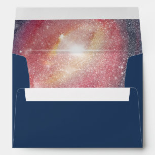 Modern Night Sky Galaxy Blue Purple Red Envelope