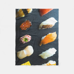 Modern Nigiri Harmony – Slate Sushi Fleece Blanket