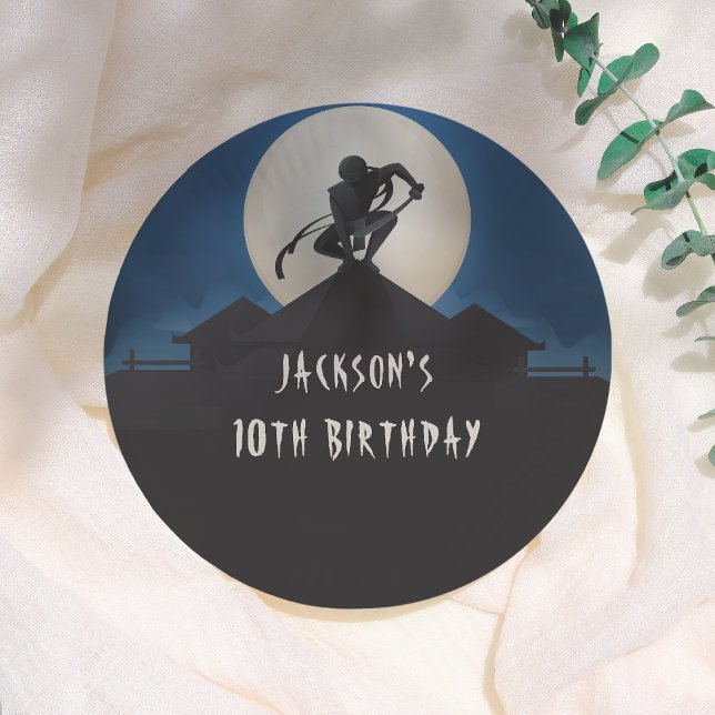 Modern Ninja Warrior Birthday Party Paper Plate (Creator Uploaded)