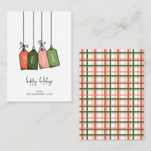 Modern Noel Happy Holidays Gift Tags Holiday Card