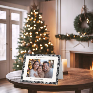 Modern Nordic Black and White Photo Christmas Card