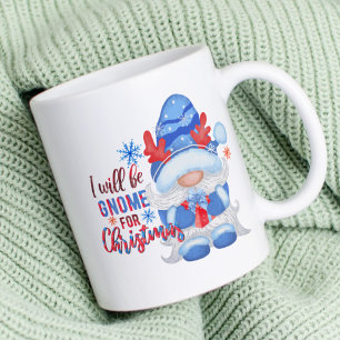 Modern Nordic Cute White Red Gnome Hygge Christmas Coffee Mug