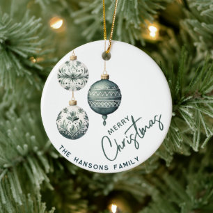 Modern Nordic Style Merry Christmas Ceramic Ornament