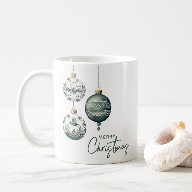 Modern Nordic Style Ornaments Merry Christmas Coffee Mug (With Donut)
