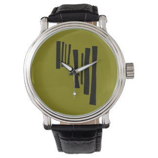 Modern Nordic Timber Abstract Watch - Minimalist 