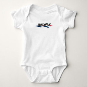 Modern norway scandinavia Flag Country Souvenir Baby Bodysuit