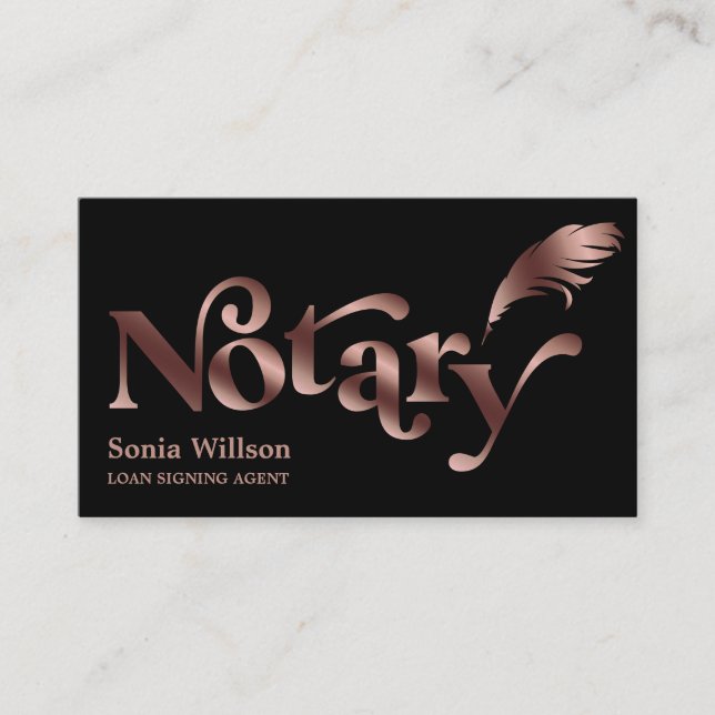 Modern Notary Loan Signing Agent Professional Busi Business Card (Front)