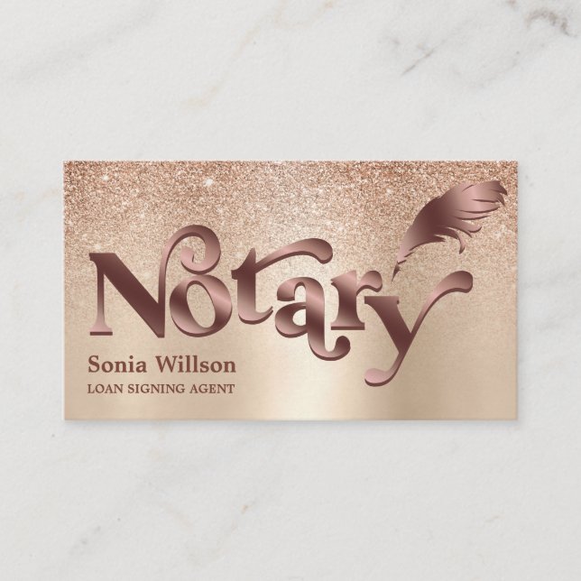 Modern Notary Loan Signing Agent Professional Business Card (Front)