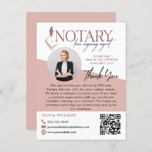 Modern Notary Photo Review & Thank You Photo Postcard