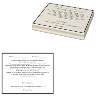 Modern notary public acknowledgement seal rubber stamp