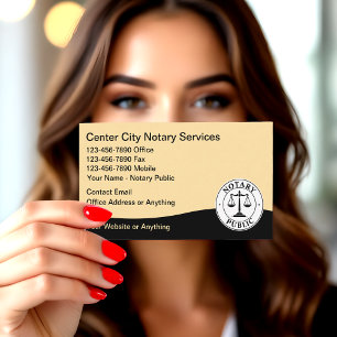 Modern Notary Public Organized Business Cards