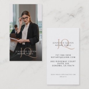 Modern Notary Public Photo Business Card