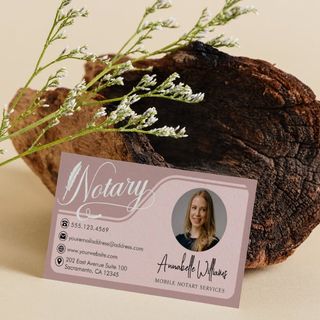 Modern Notary Public Photo  Business Card (Creator Uploaded)